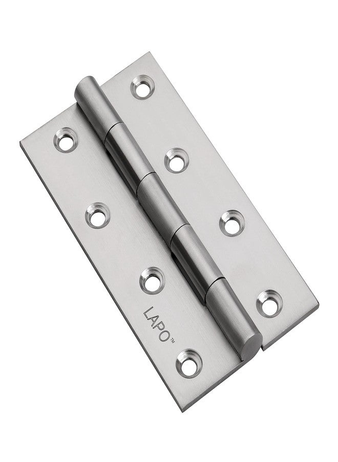 LAPO مفصلات أبواب لابو الممتازة المصنوعة من الفولاذ المقاوم للصدأ، مقاس 4 بوصات × 14 مقياسًا، سمك 2 مم، كابجا لأبواب خزائن الملابس، حركة سلسة (4 × 14، لمسة نهائية غير لامعة) - عبوة من 4 قطع - Image 3